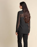 Camicia in georgette ricamata