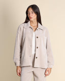 Giacca camicia in jersey di velluto a coste