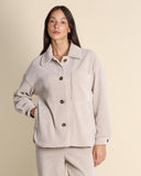 Giacca camicia in jersey di velluto a coste