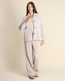 Giacca camicia in jersey di velluto a coste