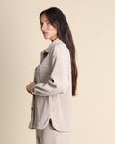 Giacca camicia in jersey di velluto a coste