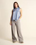 Top in raso stampato