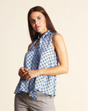 Top in raso stampato