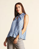 Top in raso stampato