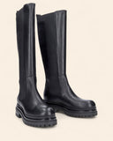 Stivali in pelle con elastici