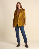 Giacca doppiopetto in velluto millerighe