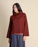 Maglia in misto lana effetto lana cotta