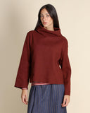 Maglia in misto lana effetto lana cotta