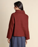 Maglia in misto lana effetto lana cotta