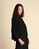 Jersey sweater with a boiled wool effect