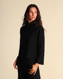 Jersey sweater with a boiled wool effect