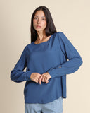 Blusa in crepe di misto seta