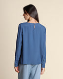 Blusa in crepe di misto seta