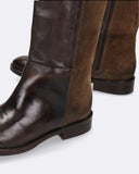 Stivali in pelle e camoscio