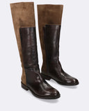 Stivali in pelle e camoscio