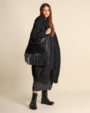 Borsa Diana in pelle con frange