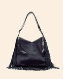 Borsa Diana in pelle con frange