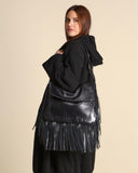 Borsa Diana in pelle con frange