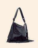 Borsa Diana in pelle con frange