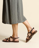 Sandali in pelle intrecciata