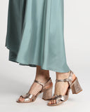 Sandali con tacco in pelle