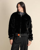 Bomber in eco fur