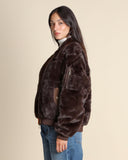 Bomber in eco fur