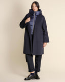 Cappotto in panno soft e cappuccio