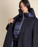 Cappotto in panno soft e cappuccio