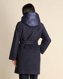 Cappotto in panno soft e cappuccio