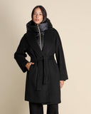 Cappotto in panno soft con cappuccio