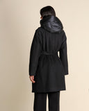 Cappotto in panno soft con cappuccio