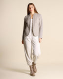 Giacca spinata in maglia di lana e viscosa