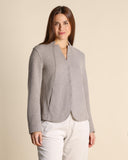 Giacca spinata in maglia di lana e viscosa