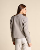 Giacca spinata in maglia di lana e viscosa