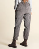 Pantaloni in velluto di cotone e viscosa