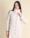 Cappotto in slim fit in maglia di lana cotta