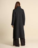 Cappotto slim fit in maglia di lana cotta