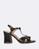 Sandali icon tacco in pelle