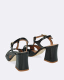 Sandali icon tacco in pelle