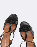 Sandali icon tacco in pelle