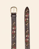 Cintura in cuoio con ricami