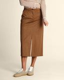 Gonna midi effetto scamosciato