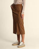 Gonna midi effetto scamosciato