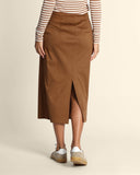 Gonna midi effetto scamosciato