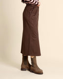 Gonna midi effetto scamosciato