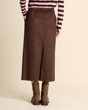 Gonna midi effetto scamosciato