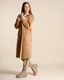 Cappotto doppiopetto in eco montone