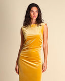 Abito lungo in jersey di velluto