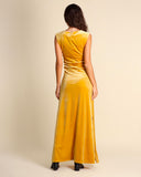 Abito lungo in jersey di velluto